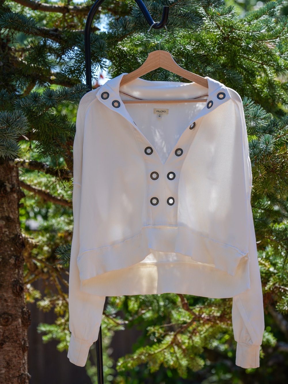 Pilcro 100% Cotton White High Low Sweater Size Medium